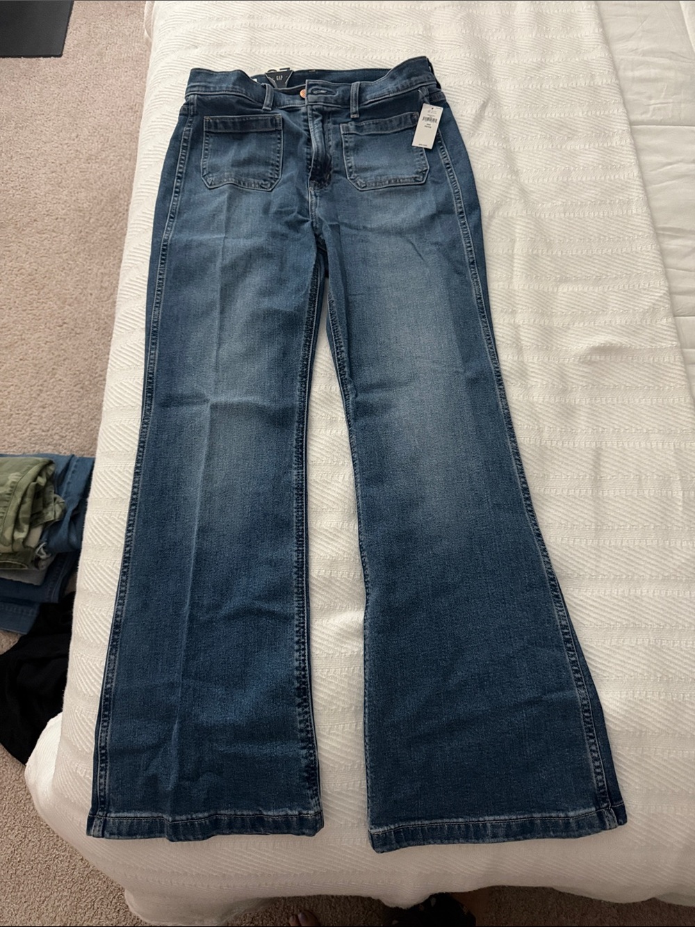 GAP Wide Leg High-Rise Jeans - Indigo Blue